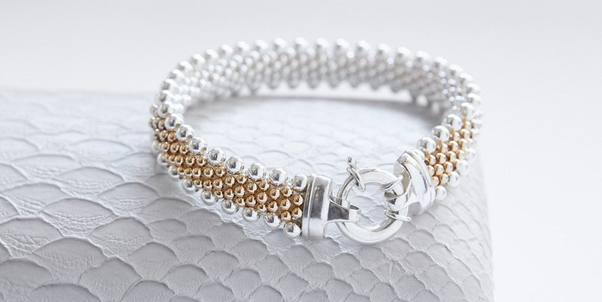Grand Classic - Sterling Silver/14k Gold Reversible Bracelet
