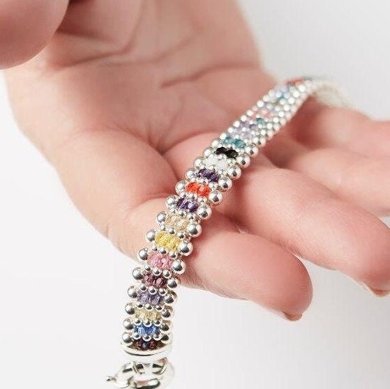 Dovera “Ribbons of Hope” Bracelet - Sterling Silver and Glass Crystal