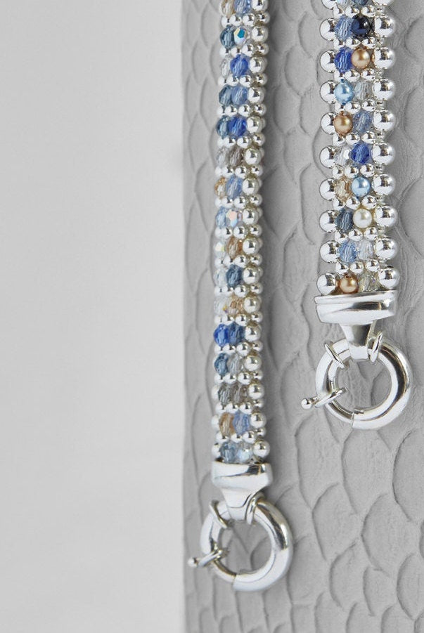 Classic Michelle - Ocean Inspired Crystal and Sterling Silver Reversible Bracelet