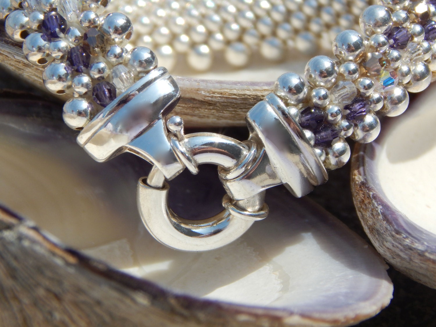 Martha's Vineyard Crystal - Wampum Inspired Crystal, Sterling Silver B ...