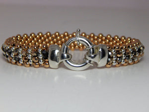 Classic Rose Gold Twilight  - High Quality Rose Gold Crystal with Sterling Silver Accents and 14K Rose Gold Beads Reversible Bracelet