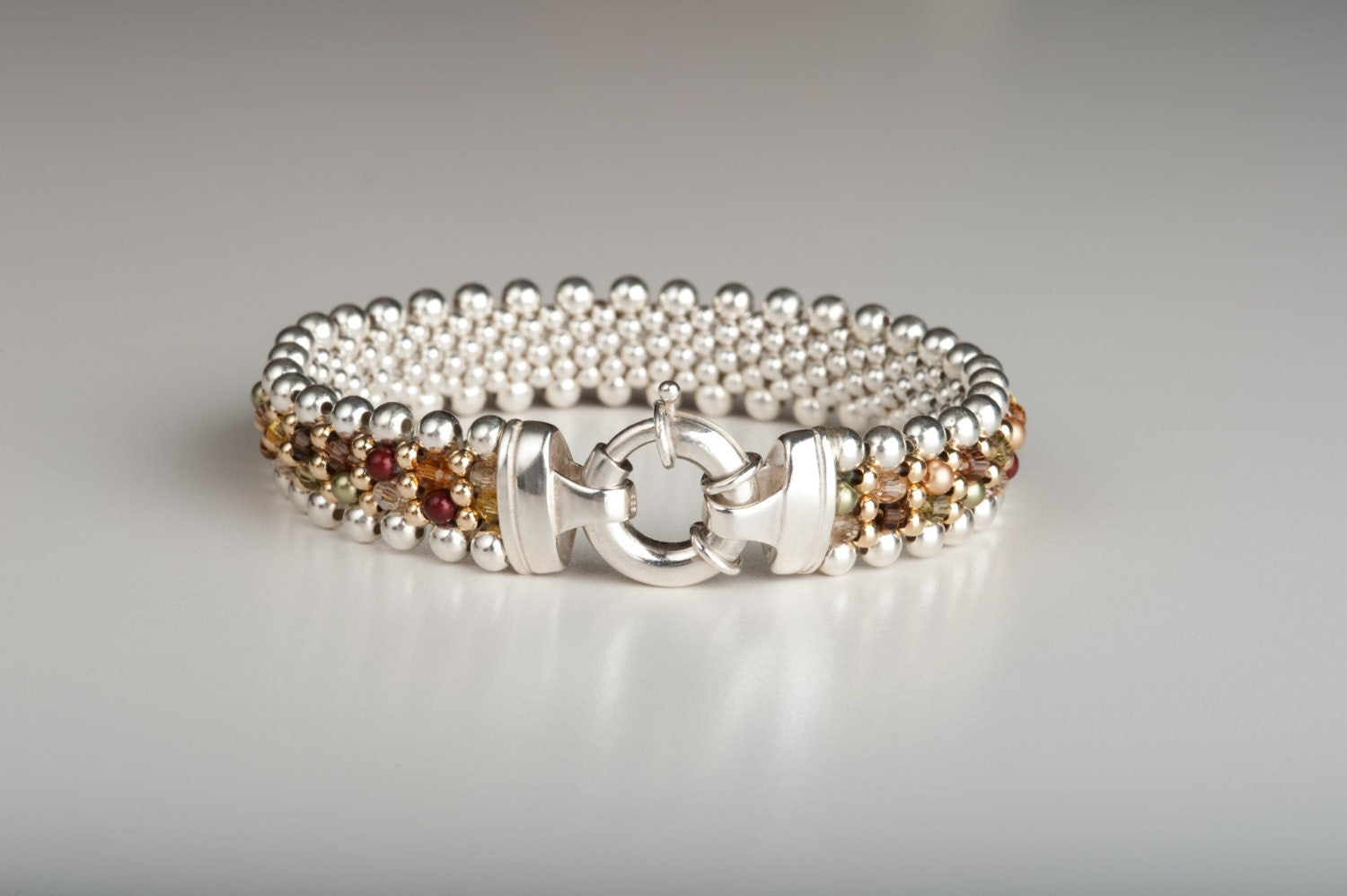 Autumn Inspired - Sterling Silver and 14k Gold Reversible Bracelet