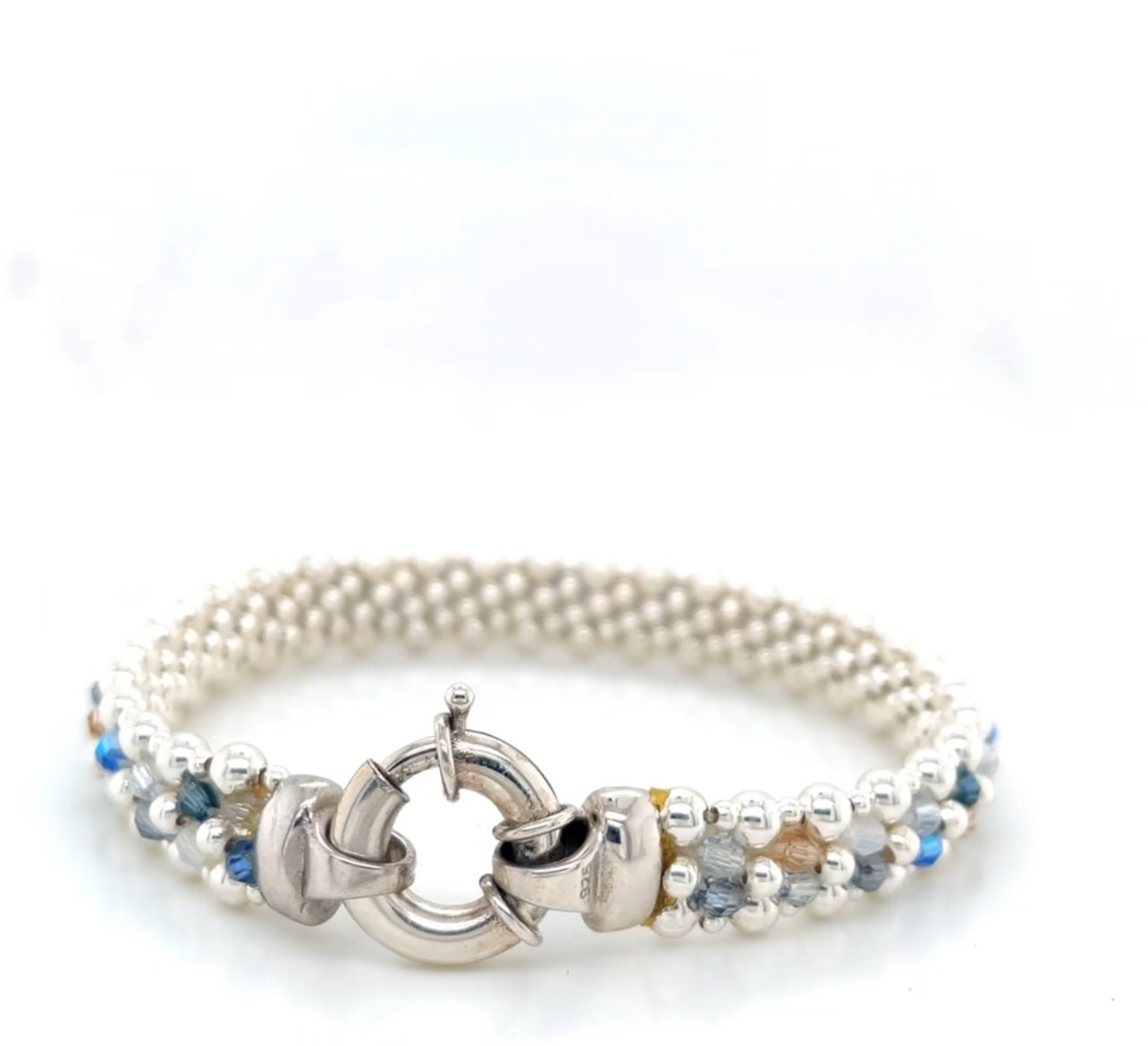Modern Michelle - Ocean Inspired Crystal and Sterling Silver Reversible Bracelet