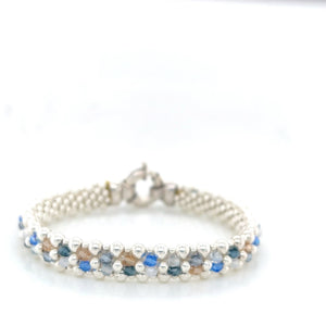 Modern Michelle - Ocean Inspired Crystal and Sterling Silver Reversible Bracelet