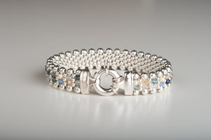 Grand Michelle - Ocean Inspired, Crystal and Sterling Silver, Reversible Bracelet