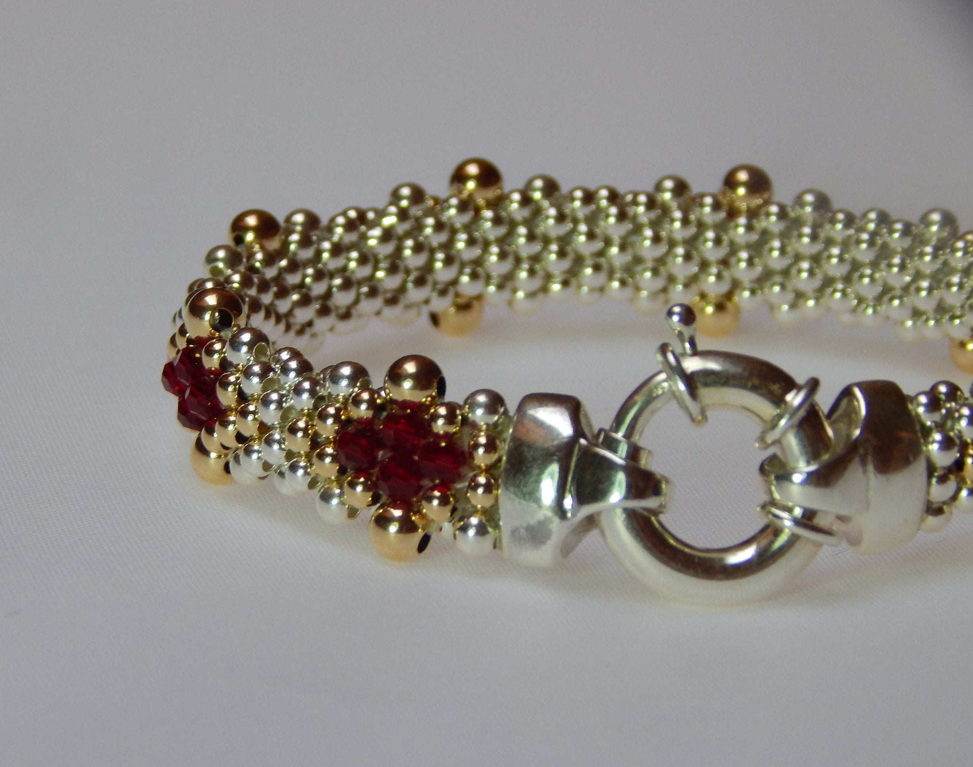 Dovera Red Diamond Bracelet - Crystal, Sterling Silver, 14K Gold Fille ...