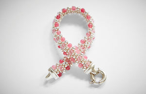 Royal Blush - Rose Crystal, Rose Quartz and Sterling Silver, Reversible Bracelet