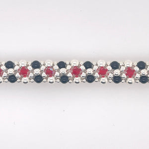 Cardinal - Sterling Silver, Black and Red Bracelet