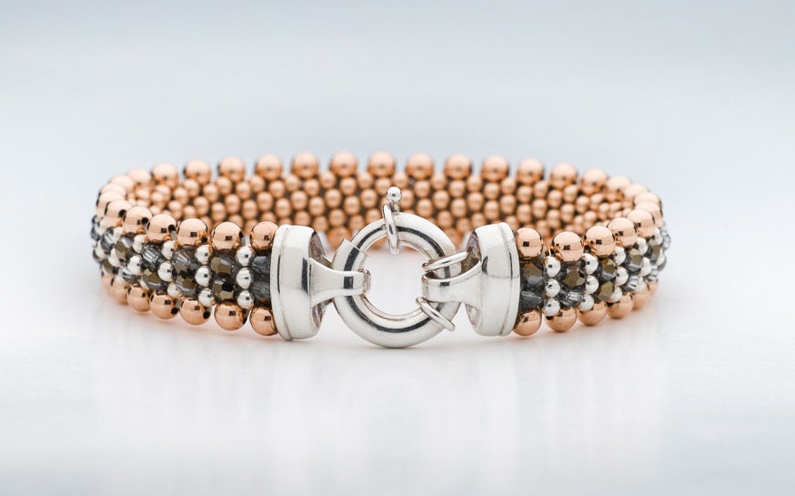 Twilight – Rose Gold and Crystal Beaded Reversible Bracelet