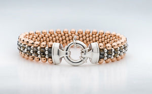 Twilight – Rose Gold and Crystal Beaded Reversible Bracelet
