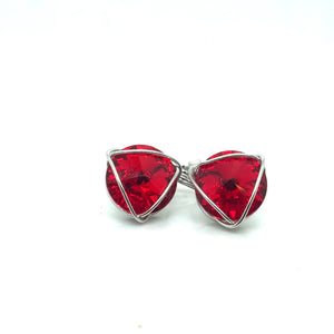 Malu Crystal Earrings - Siam Red